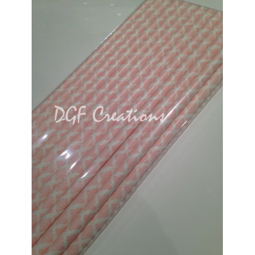 Damask Light Pink Pattern  Paper Straw click on image to view different color option